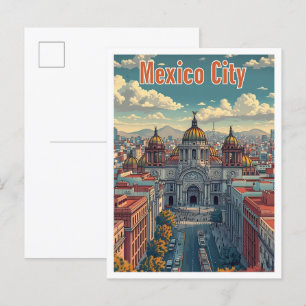 Cartão Postal Cidade do México, México - Ilustração do Viagem ar