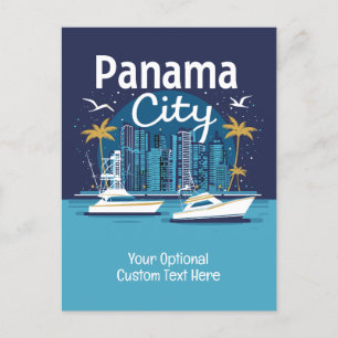 Cartão Postal Cidade do Panamá de Texto Personalizado
