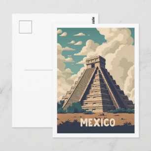 Cartão Postal Cidade Familiar do Viagem da Pirâmide do México