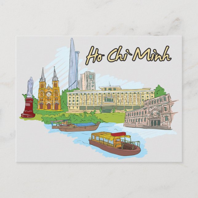 Cartão Postal Cidade famosa Ho Chi Minh, Vietnã (Frente)