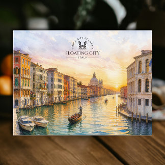 Cartão Postal Cidade Flutuante | Cidade dos Canais Veneza | Aqua