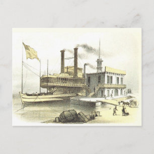 Cartão Postal Cidade fluvial de Mississippi Steamboat Memphis, 1