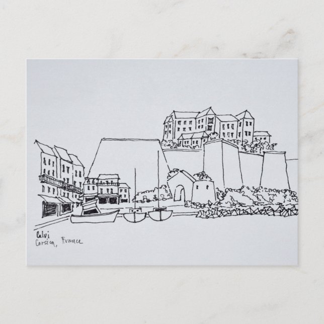 Cartão Postal Cidade Fortificada de Calvi | Córsega, França (Frente)