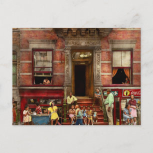 Cartão Postal Cidade - Harlem NY - Vida de reserva 1935