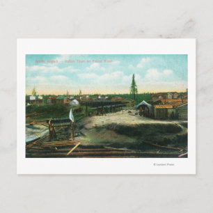 Cartão Postal Cidade Indiana no Rio Yukon, Anvik, AK