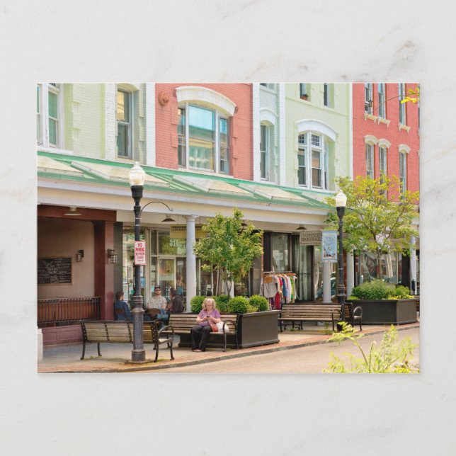 Cartão Postal Cidade - Kingston NY - Histórico de Kingston (Frente)