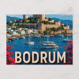 Cartão Postal Cidade Litorânea de Bodrum Turquia Patrimônio Cost