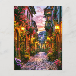 Cartão Postal Cidade mágica no pôr do sol