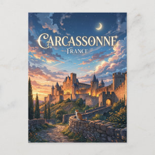 Cartão Postal Cidade Medieval de Carcassonne França
