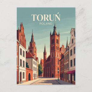Cartão Postal Cidade Medieval de Toruń Polônia