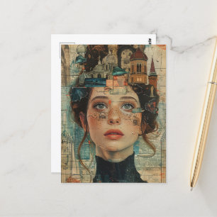 Cartão Postal Cidade na minha Colagem de Mente