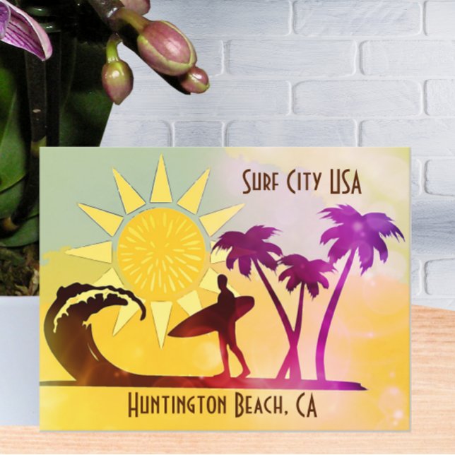 Cartão Postal Cidade Surf de CA de praia de Huntington EUA (Criador carregado)