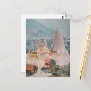 Cartão Postal Cidade Surrealista de Sorvete Retro