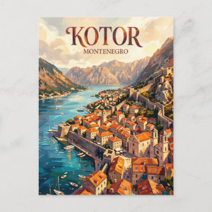 Cartão Postal Cidade Velha, Baía de Kotor, Kotor Montenegro