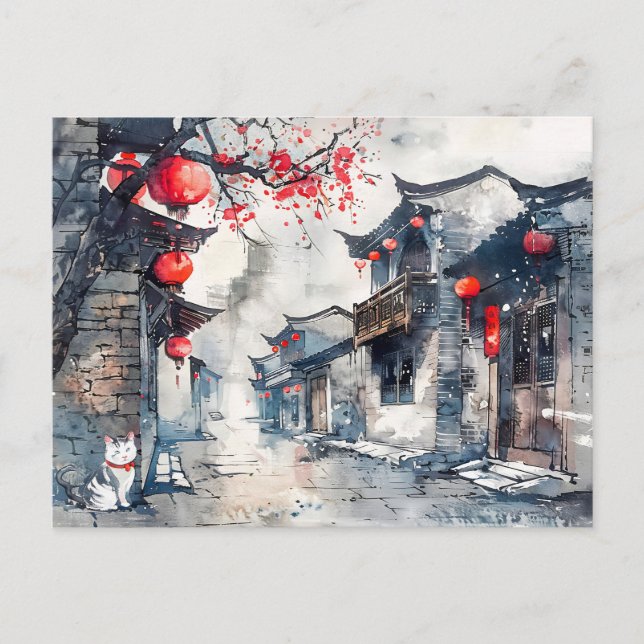 Cartão Postal Cidade Velha Da Lanterna Chinesa (Frente)