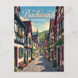 Cartão Postal Cidade Velha de Bacharach na Alemanha