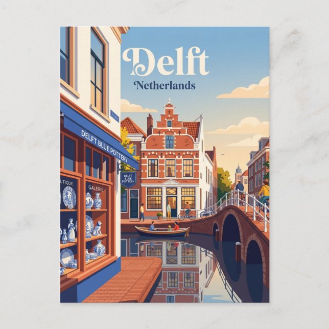 Cartão Postal Cidade Velha e Faiança Azul Holanda (Frente)