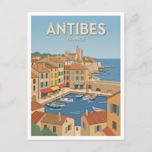 Cartão Postal Cidade Velha e Porto de Antibes França