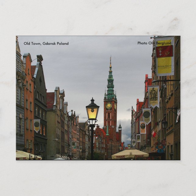 Cartão Postal Cidade Velha, Gdansk Polônia, Foto O... (Frente)