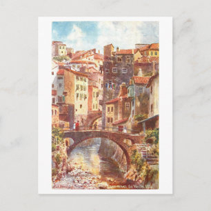 Cartão Postal Cidade Velha Vintage, San Remo, Itália