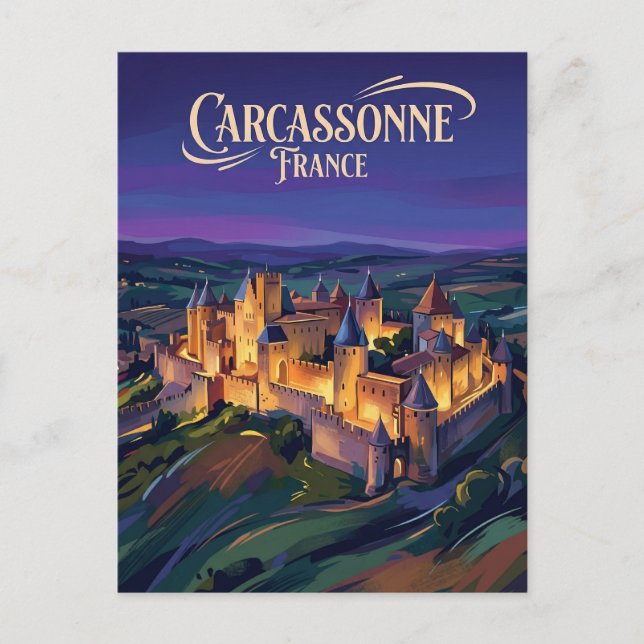 Cartão Postal Cidadela de Carcassonne França (Frente)