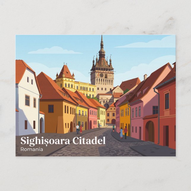 Cartão Postal Cidadela de Sighisoara Romênia (Frente)