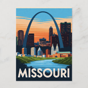 Cartão Postal Cidades Gateway Missouri EUA Viagens pelo Rio Cent