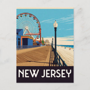 Cartão Postal Cidades Litorâneas de Nova Jersey EUA E Viagens ao