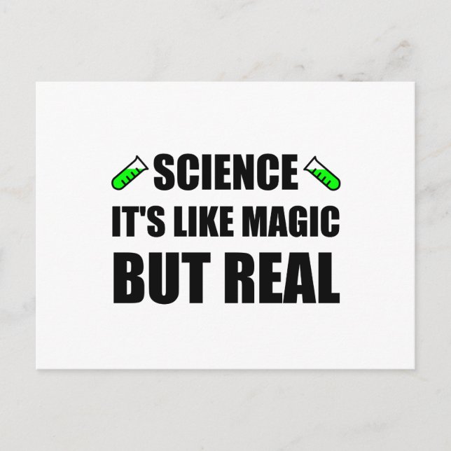 Cartão Postal Ciência Como Magia Mas Real (Frente)