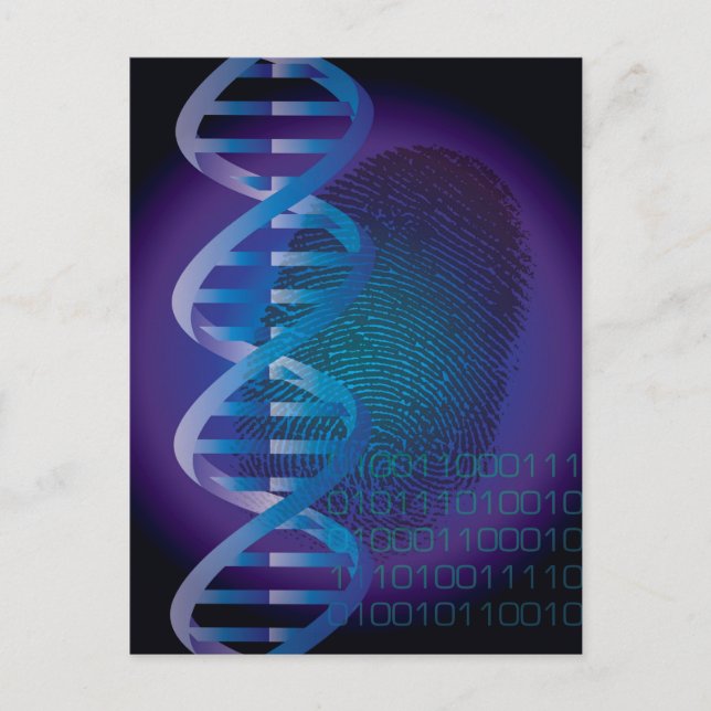 Cartão Postal Ciência de Impressão Digital de DNA (Frente)