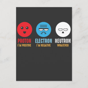Cartão Postal Ciência Química Pun Proton Eletron Neutron