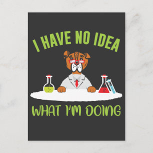 Cartão Postal Cientista Cão Engraçado Quimiologia Animal Pun