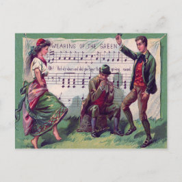 Cartão Postal Ciganos Irlandeses Usando o Verde no Jig