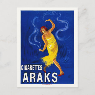 Cartão Postal Cigarettes Araks Poster vintage Cappiello Leonetto