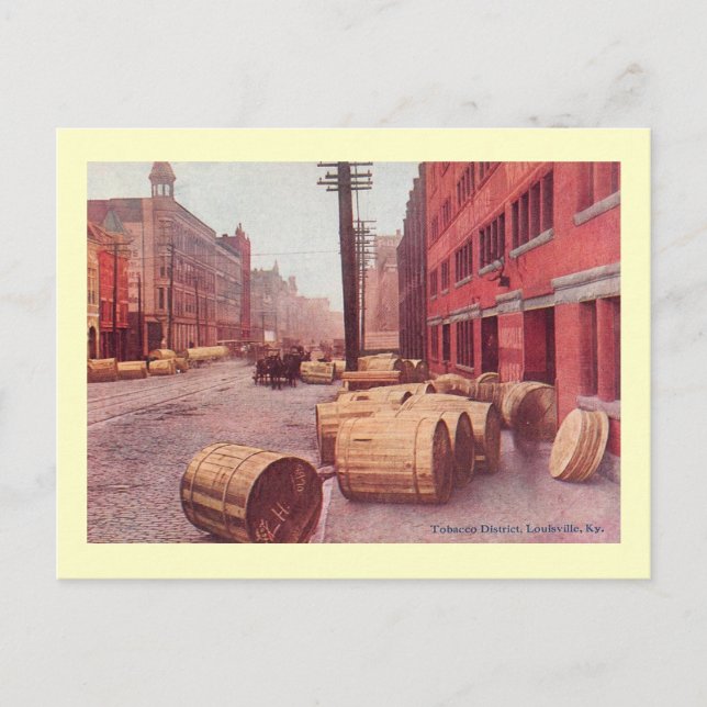Cartão Postal Cigarro Barrels, Louisville, Kentucky Vintage (Frente)