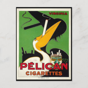 Cartão Postal Cigarros Pelicanos Vintage franceses
