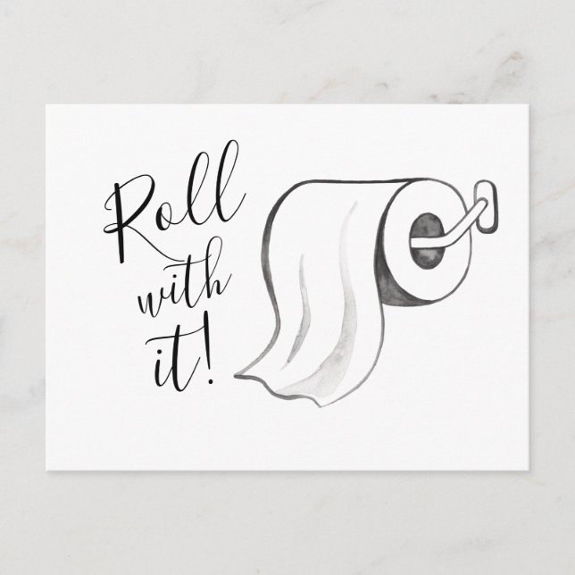 Cartão Postal Cilindro de Aquarela com Cartão-Postal Adiado (Frente)