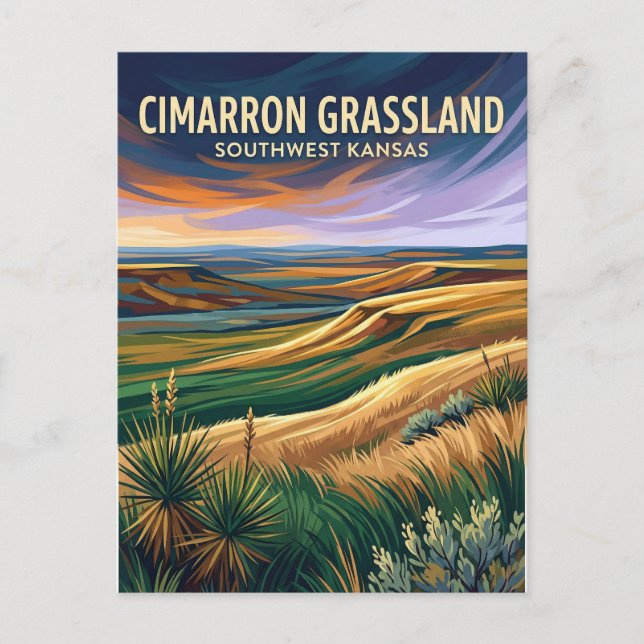 Cartão Postal Cimarron National Grassland EUA (Frente)