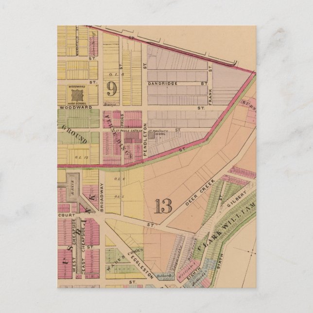 Cartão Postal Cincinnati, Ohio 8 (Frente)