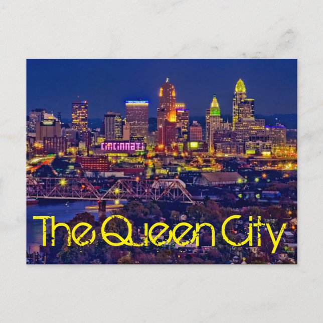 Cartão Postal Cincinnati, Ohio, A Cidade Rainha (Frente)