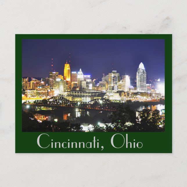 Cartão Postal Cincinnati, Ohio, a Rainha City. (Frente)