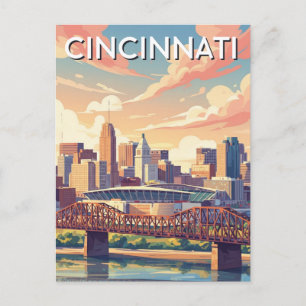 Cartão Postal Cincinnati Ohio Paisagem Urbana Viagens
