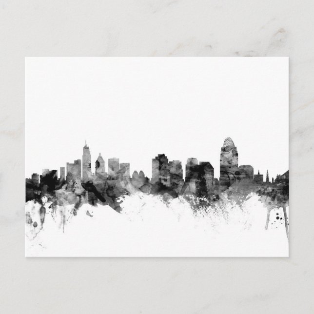 Cartão Postal Cincinnati Ohio Skyline (Frente)