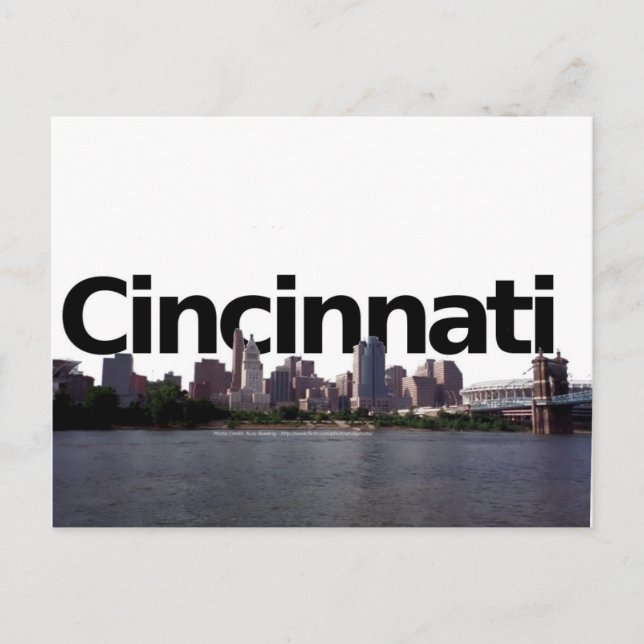Cartão Postal Cincinnati Skyline com Cincinnati no céu (Frente)