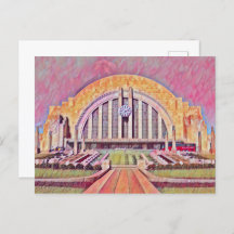 Cincinnati Union Terminal Watercolor Painting