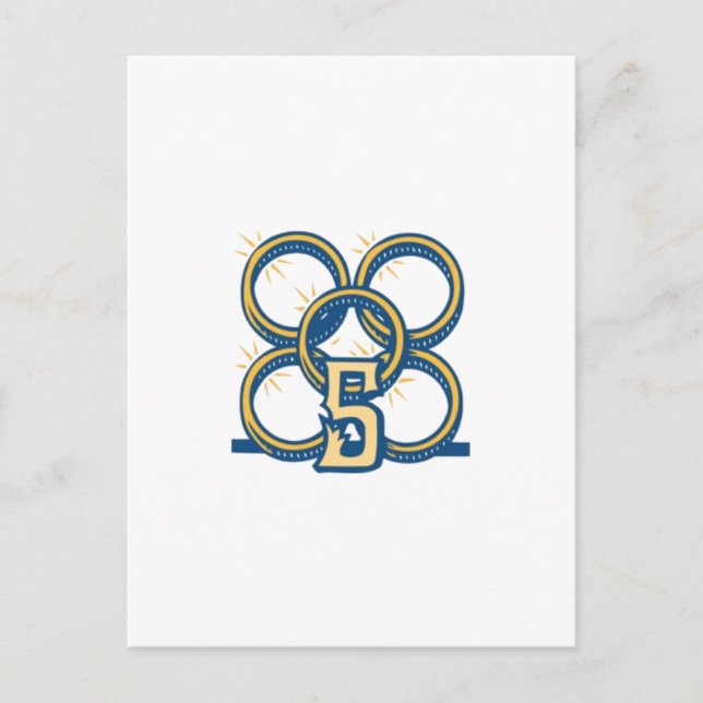 Cartão Postal Cinco Anéis de Ouro! (Frente)