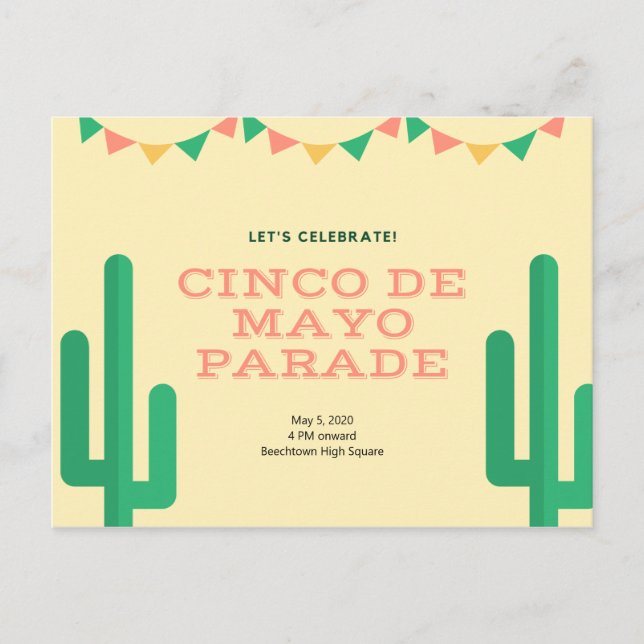 Cartão Postal Cinco De Mayo (Frente)