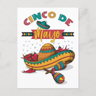 Cartão Postal Cinco de Mayo Ilustração, 2/1