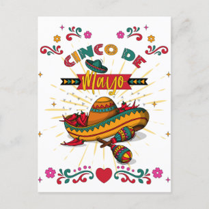 Cartão Postal Cinco de Mayo Ilustração, 2/2