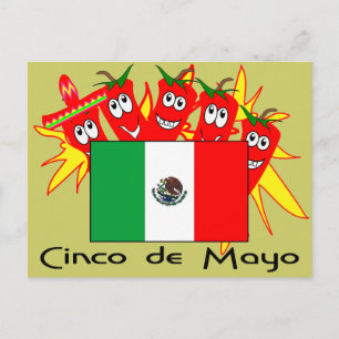 Cartão Postal Cinco de Mayo MEXICAN FLAG